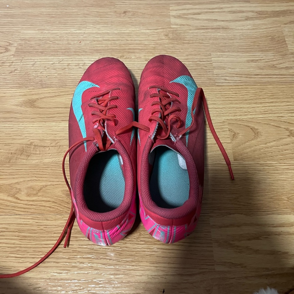 Red and Teal Spike Shoes